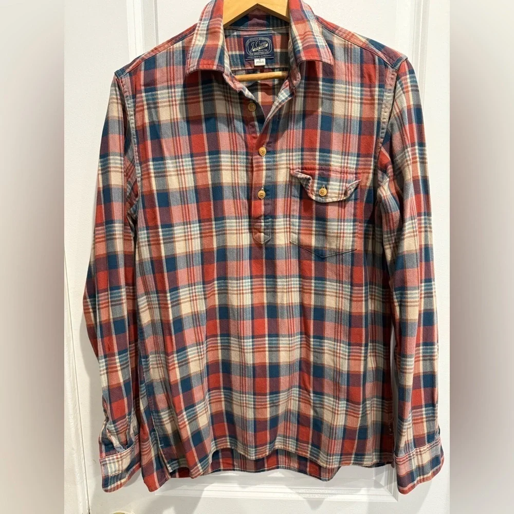 Men's Plaid Shirt - Red and Blue
